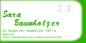 sara baumholzer business card
